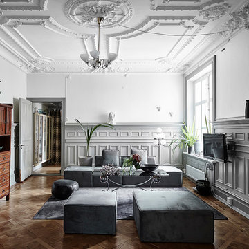 75 Beautiful Victorian Living Room with a Wall Mounted TV Ideas and ...