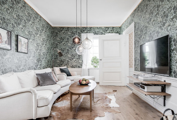 Transitional Living Room by #bergmansmäklarbyrå AB