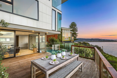 Mittelgroße Moderne Veranda mit Dielen in Sydney