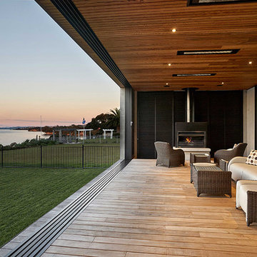 Outdoor Living Space with Outdoor Fireplace
