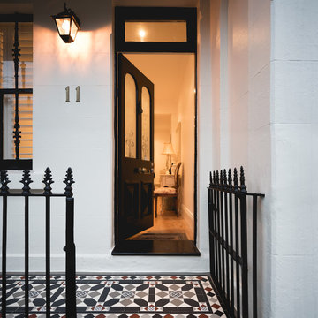 Tessellated tiles adorn the entry to this beautifully restored Victorian terrace