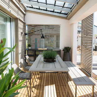 Imagen de terraza contemporánea de tamaño medio