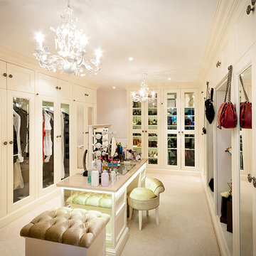 Bespoke Dressing room with a marble top dressing island