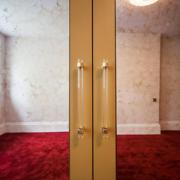 Shaker style door wardrobe with Antique mirrors sprayed in gold colour
