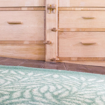 Sloping Floor detail - Bespoke Oak Wardrobe