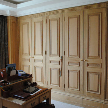 Solid oak panelled dressing room