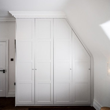 TRADITIONAL SHAKER STYLE WARDROBES WITH LACQUERED DOORS, HAMPSTEAD
