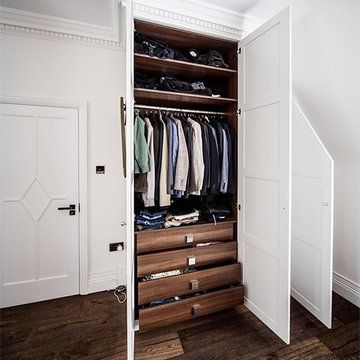 TRADITIONAL SHAKER STYLE WARDROBES WITH LACQUERED DOORS, HAMPSTEAD