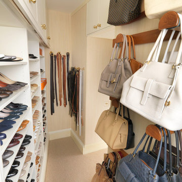 Walk in Closet with storage for Shoes and Handbags by Tim Wood