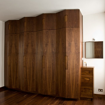 Walnut veneered bedroom furniture
