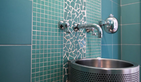 Bagni Colorati: 20 Modi di Usare il Mosaico in Verde e Blu