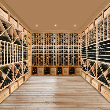 Weinregalsystem VINCASA aus Holz - bestens geeignet für die Einzelflaschenlageru