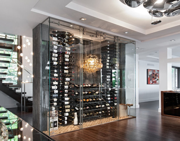 Contemporary Wine Cellar by Design First Interiors