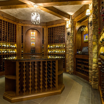 All of our Custom Wine Cellars feature beautiful lighting