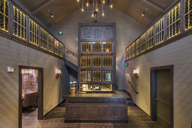 Inspiration for a mid-sized contemporary wine cellar remodel in San Francisco with storage racks