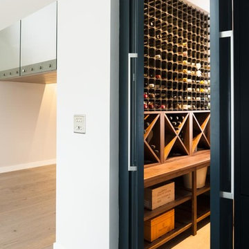 An integrated walk in larder and wine storage cupboard