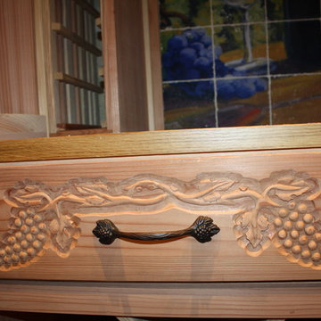 Another Look at the Hand-Carved Grapevine Design by Our Master Wine Cellar Build