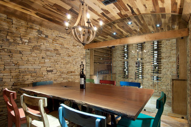 Wine cellar - craftsman wine cellar idea in Dallas