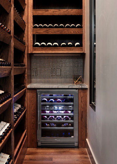 Transitional Wine Cellar by Etch Design Group