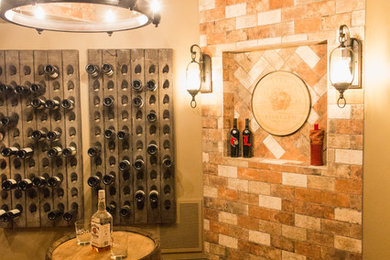 Example of a mountain style wine cellar design in Louisville
