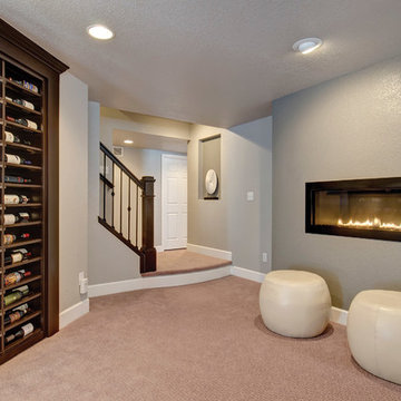 Basement Wine Rack & Fireplace