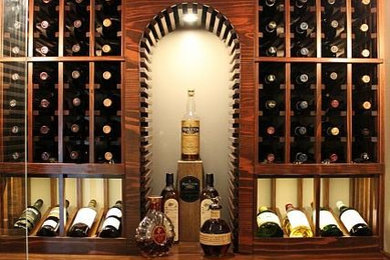 Design ideas for a medium sized contemporary wine cellar in Toronto with storage racks.