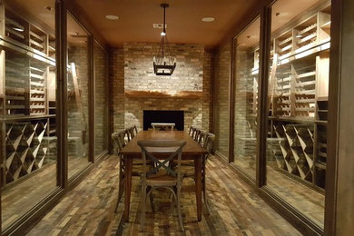 Example of a transitional wine cellar design in Austin