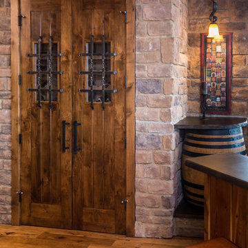 Brasada Ranch home wine serving station & wine storage