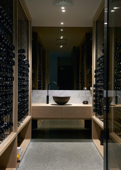 Contemporary Wine Cellar by Rob Mills Architecture & Interiors