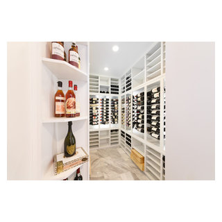 View of Brooklyn Heights Contemporary Wine Room - Contemporary - Wine Cellar ...