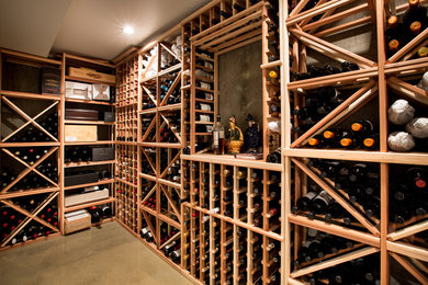 Example of a minimalist wine cellar design in Seattle