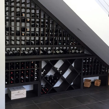 California Custom Wine Cellar with Alder Wood Wine Racks