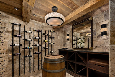 Inspiration for a transitional wine cellar remodel in Kansas City