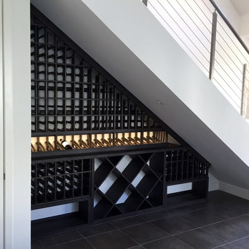 Completed Wine Cellar Under the Stairs in a California Home