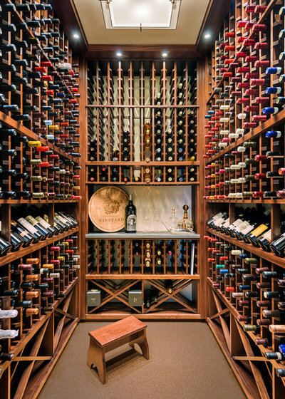 Transitional Wine Cellar by Eberlein Design Consultants Ltd.