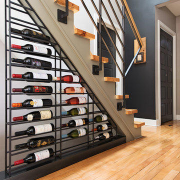 Contemporary Wine Cellar/staircase by Kim Lapointe Interior Designer  - Montreal