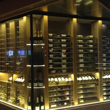 Contemporary wine cellars - White oak and Stainless Steel