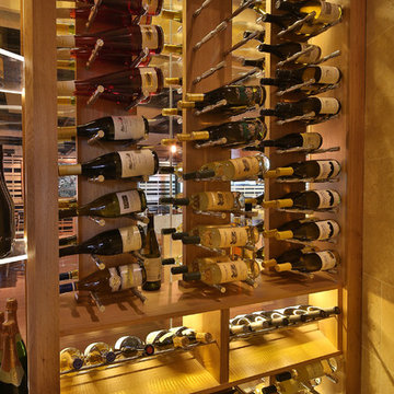 Contemporary wine cellars - White oak and Stainless Steel