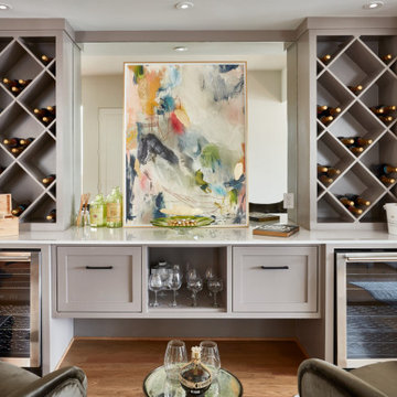 Contemporary Wine Room with Storage Bins