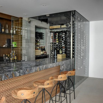 Corona Del Mar Newport Beach Glass Modern Contemporary Custom Wine Cellar