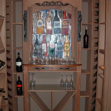 custom built in wine cellar design