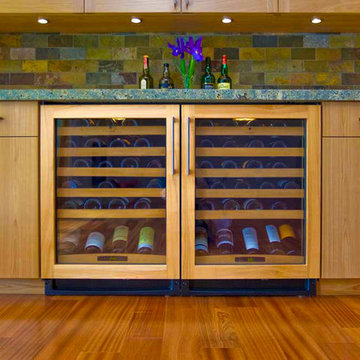 Custom Family Room Wine Sideboard with 2 Wine Coolers