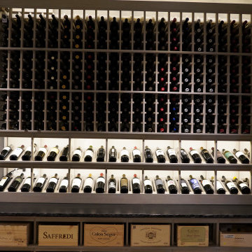 Custom Grey Wash Wine Cellar