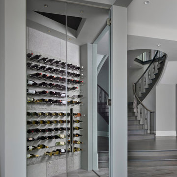 Custom New Home Design, Grand Staircase and Wine Cellar