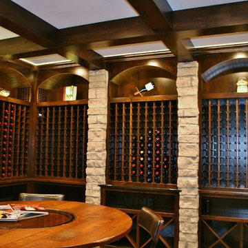 Custom Rustic Alder Wine Cellar