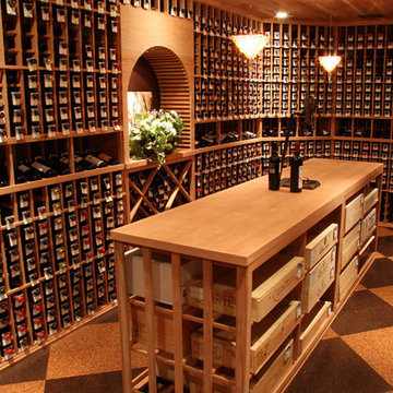Custom Wine Cellar Dallas Texas - Redwood Tabletop