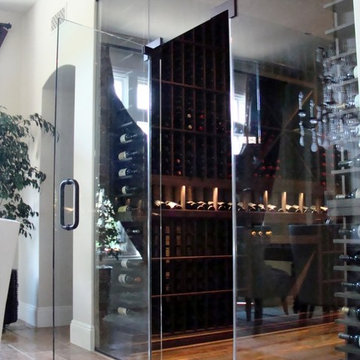 Custom Wine Cellar Door Orange County in Glass