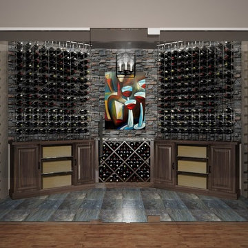 Custom Wine Cellar featuring the Cable Wine System