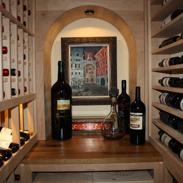 Custom Wine Cellar Racks and Cooling Unit Installation Project Texas