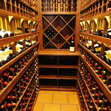 Custom Wine Cellar with Distressed & Weathered Redwood Del Mar San Diego Closet